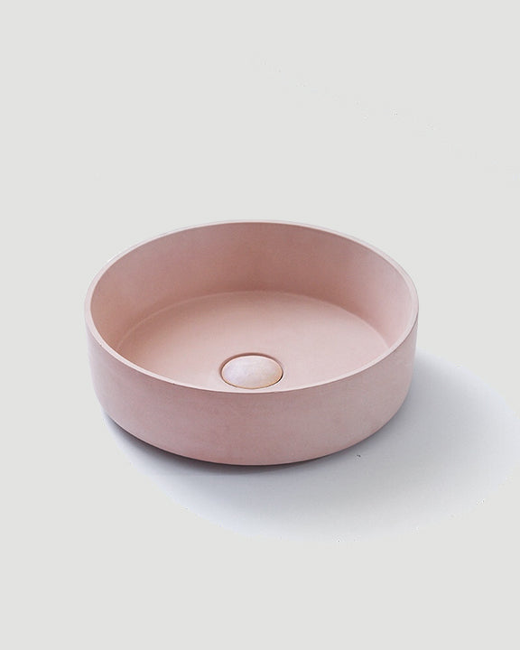 Concrete Round Basin (Blush Pink)